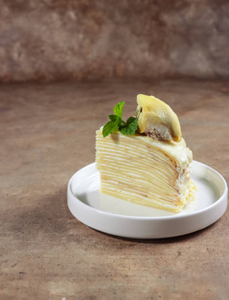 istock Durian Mille Crepes or thousand layer cake durian. 1356705699