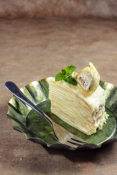 istock Durian Mille Crepes or thousand layer cake durian. 1356705720