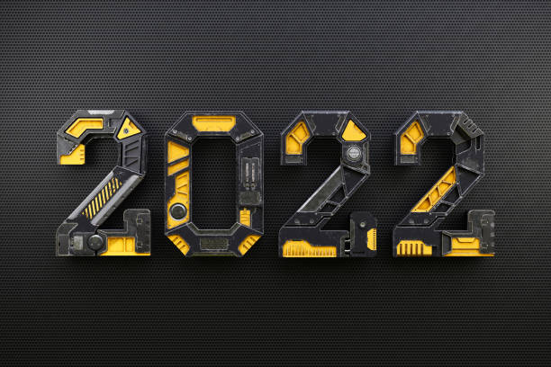 istock New year 2022 made from Robot alphabet. 1356713598
