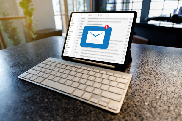 istock Mail Communication Connection message to mailing contacts phone Global Letters Concept 1356714388