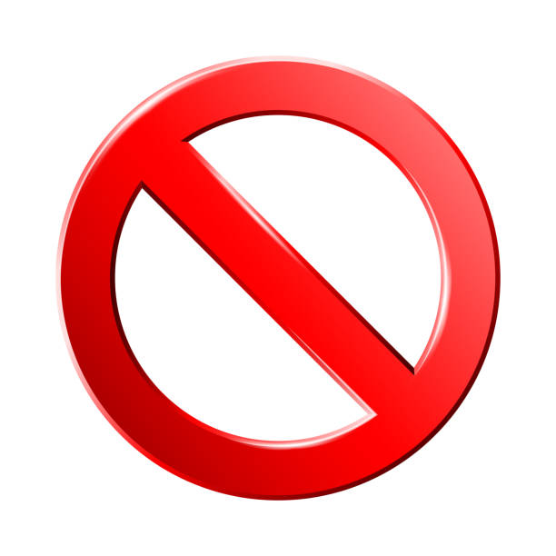 istock Red Ban sign or Stop sign and badge prohibition or forbidden 1356716317