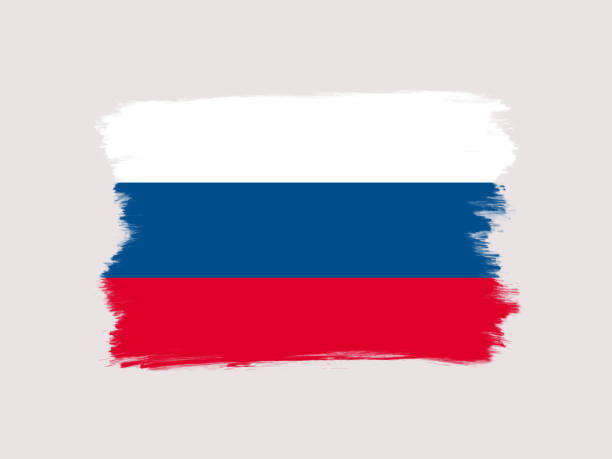 istock Flag symbol icon illustration of Russia designed with dry brush 1356719065