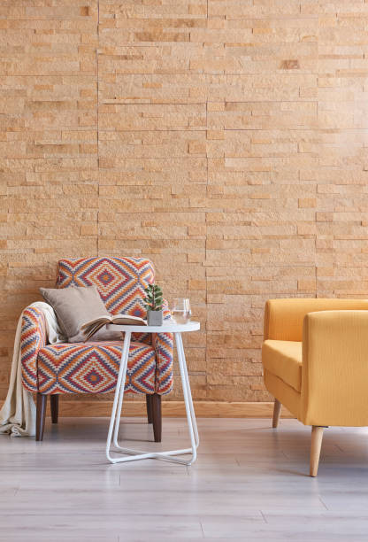 istock modern home interior raw brick wall with armchair pillow 1356720605