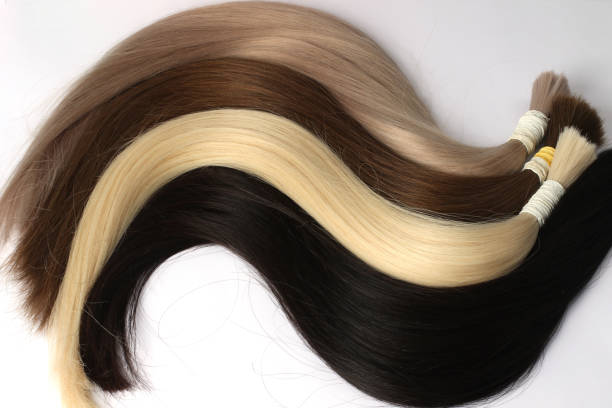 istock Different types of hair sections on the white background. 1356722284
