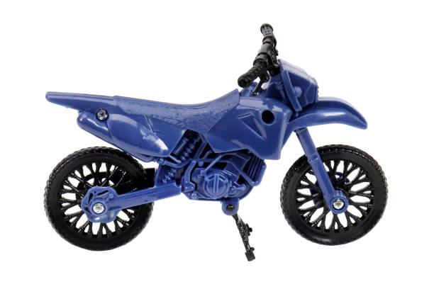 istock Blue toy motorcycle on a white background, isolated image 1356724001