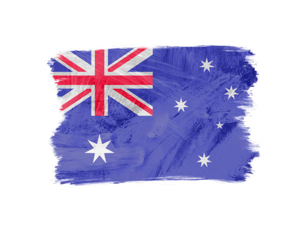 istock Flag symbol icon illustration of Australia designed with dry brush 1356725092