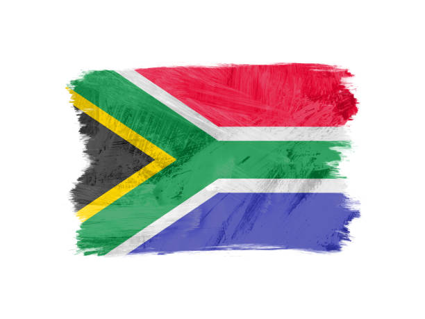 illustrations, cliparts, dessins animés et icônes de illustration de l’icône du symbole du drapeau de l’afrique du sud conçue avec un pinceau sec - south africa flag africa south african flag
