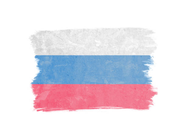 istock Flag symbol icon illustration of Russia designed with dry brush 1356725450