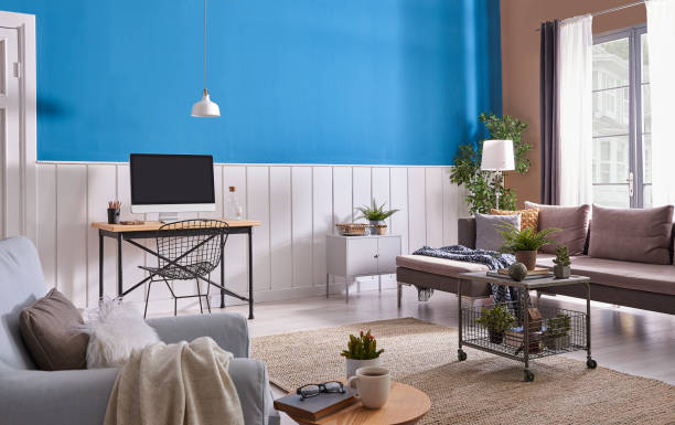 istock home modern home office and decorative living room style. 1356727427