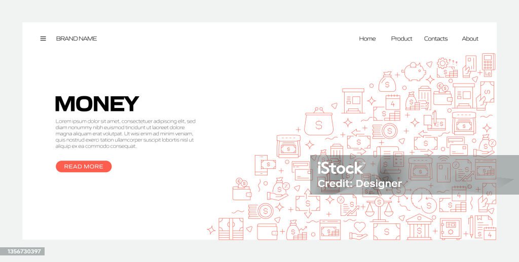 Money Banner Pattern Money Related Pattern Design Web Banner Stock Illustration - Download ...