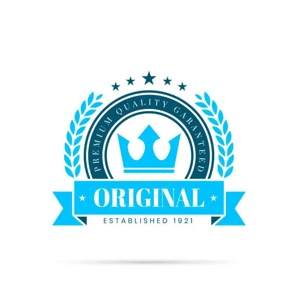 Vector illustration of Trendy Blue Badge - Original, Premium Quality Guaranteed