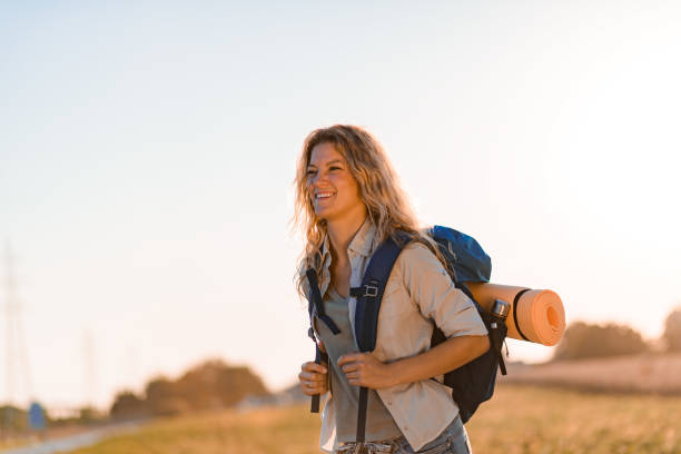 istock Young woman on a road trip 1356738503