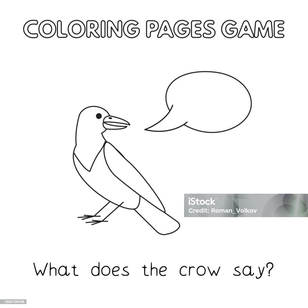 Learning Crow Cartoon Crow Coloring Book Stock Illustration - Download Image Now ...