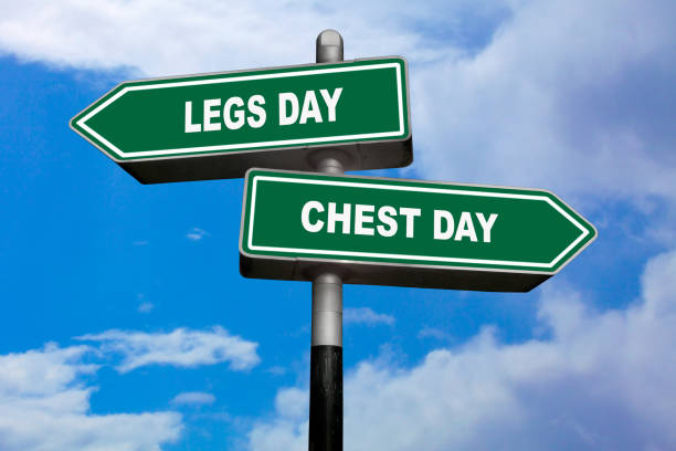 istock Legs day vs Chest day - Direction signs 1356744843