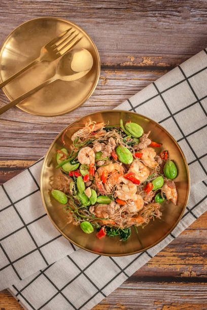 istock Stir-Fried Twisted Cluster Bean with Shrimps 1356747148