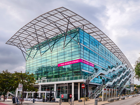 The Riccione Conference Centre is a design structure made of steel and glass located in downtown Riccione, one of the main destinations of summer tourism on the Adriatic riviera of Romagna