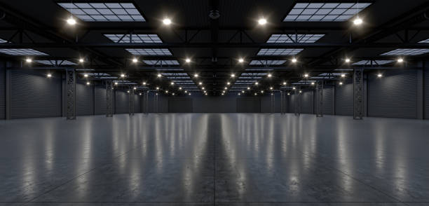 istock 3D render of empty exhibition space. backdrop for exhibitions and events. Tile floor. Marketing mock up. 1356749660