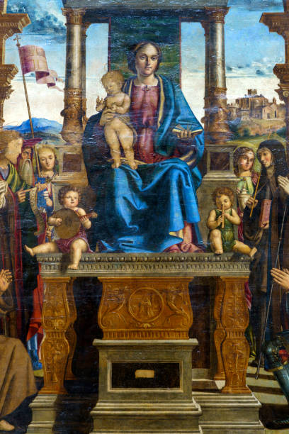 Osimo, interior of San Giuseppe da Copertino church stock photo