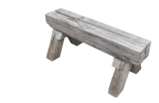 istock old bench on white background, object, vintage, retro, decor, copy space 1356755194