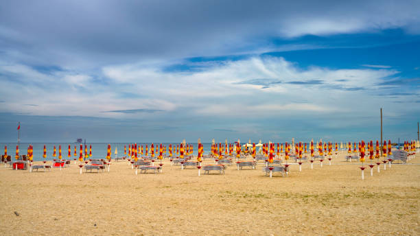 Beach of Civitanova Marche at springtime Civitanova Marche, Macerata province, Italy: the beach at springtime (June) macerata italy stock pictures, royalty-free photos & images