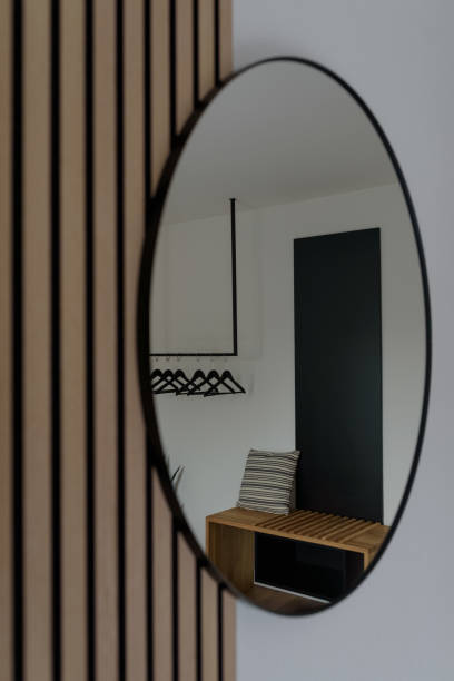 istock Bedroom with mirror in a vacation apartment 1356757286