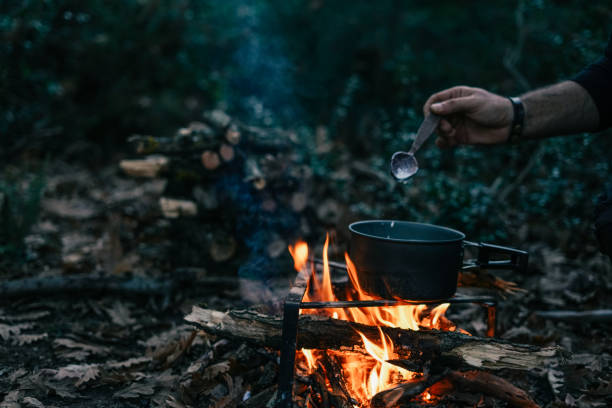istock Boiling milk over the campfire 1356758586