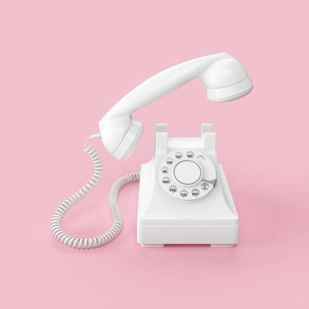 istock 3D rendering White vintage phone isolated on pink background 1356758766