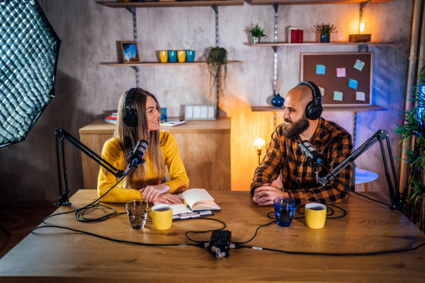 istock Radio host and guest recording interview 1356758872