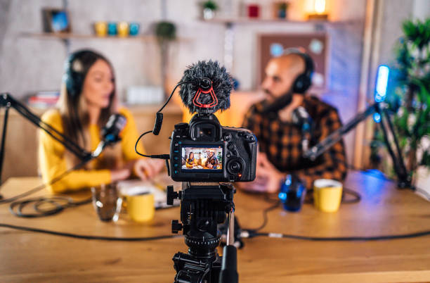istock Colleagues recording podcast together 1356759713