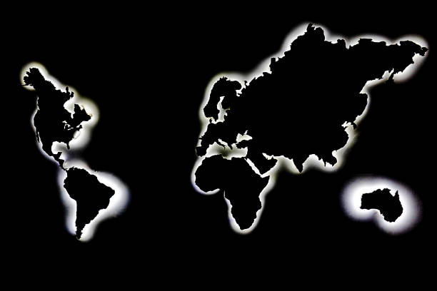 istock world map continents, drawing, scheme, black and white, planet earth 1356762982