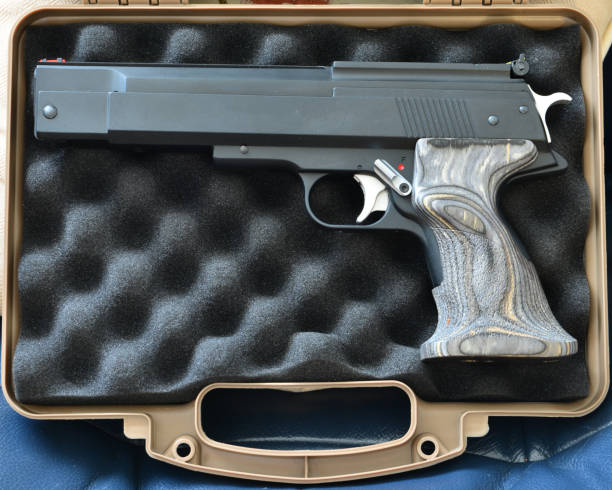 istock Pistol in a carrying case. 1356763046