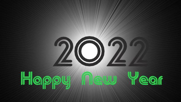 shining star and space theme for 2022 year coming on dark background