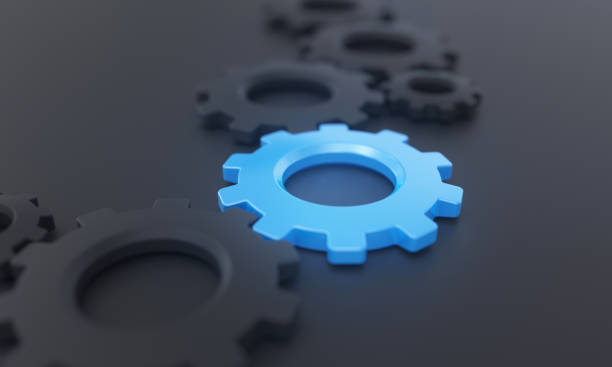 istock Blue gear with other gears. Leadership concept 1356767025