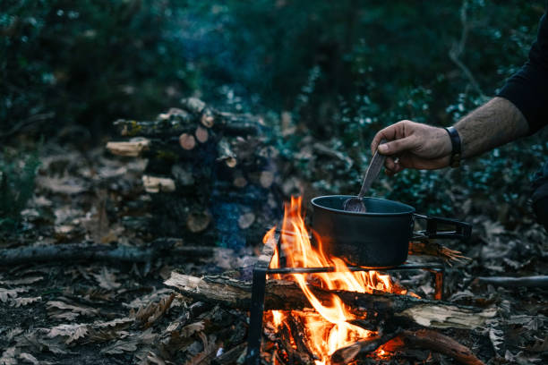 istock Camping, Bushcraft in the woods 1356767293