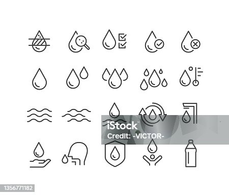 istock Water Icons - Classic Line Series 1356771182