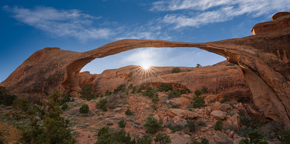 landscape arch with sunstar