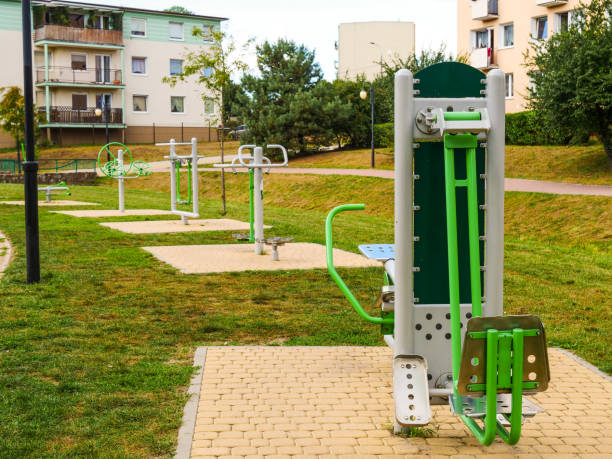 istock Outdoor gym in green park 1356779231