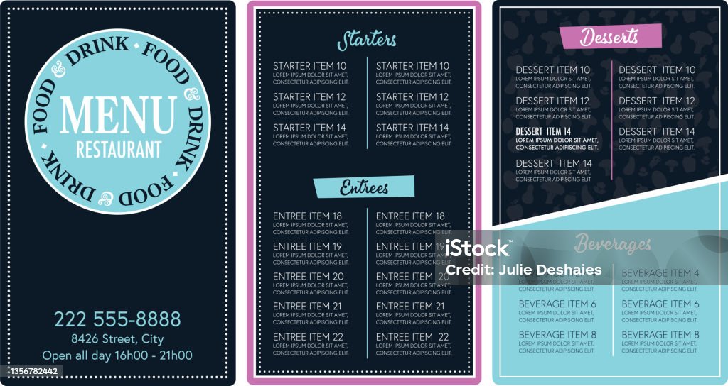 Modern Menu Writing Restaurant Menu Modern Design Template Layout Stock Illustration ...