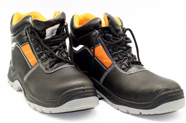 Work shoes safety shoes on a white background