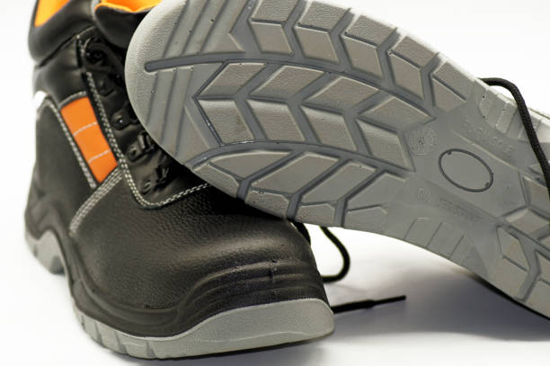Work shoes safety shoes on a white background