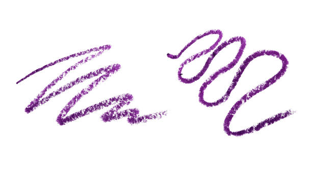 istock Purple eyeliner pencil traces on white background. Macrophoto 1356783892