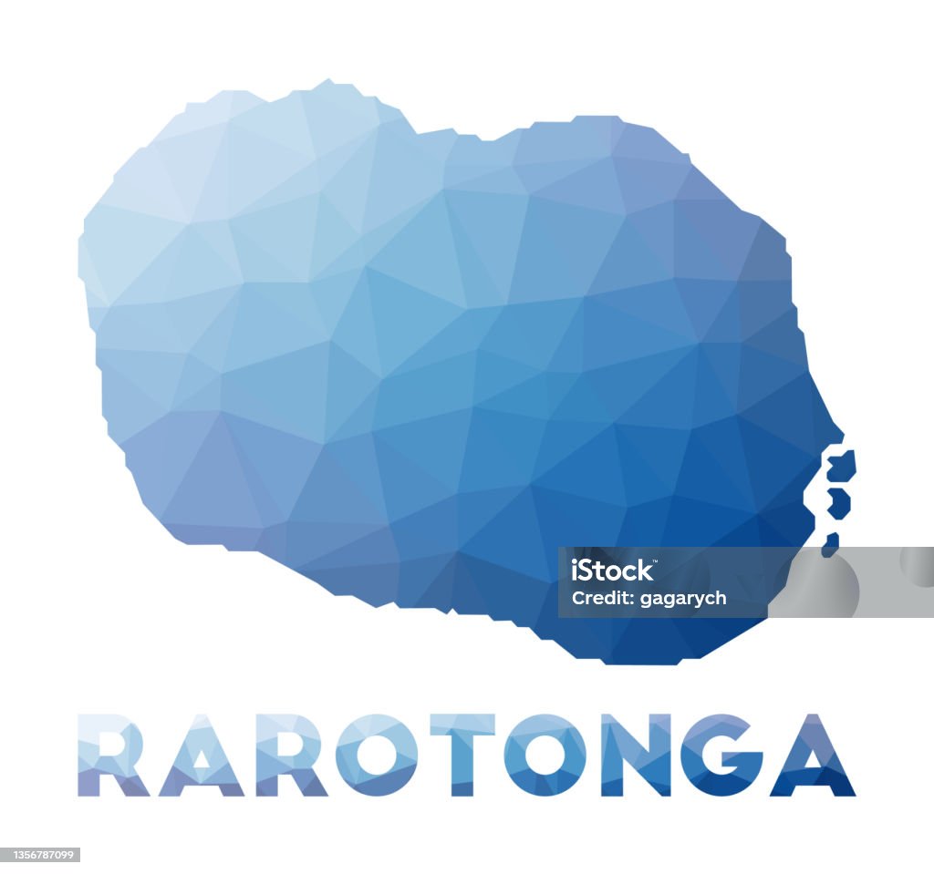 Simple Map Rarotonga Low Poly Map Of Rarotonga Stock Illustration - Download Image Now ...