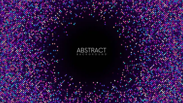 Vector illustration of Abstract technology background with neon dots