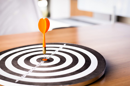 Dart is an opportunity and Dartboard is the target and goal.So both of that represent a challenge in business marketing as concept