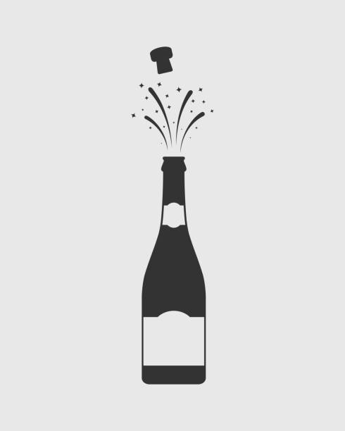 champagner offen - cork stock-grafiken, -clipart, -cartoons und -symbole