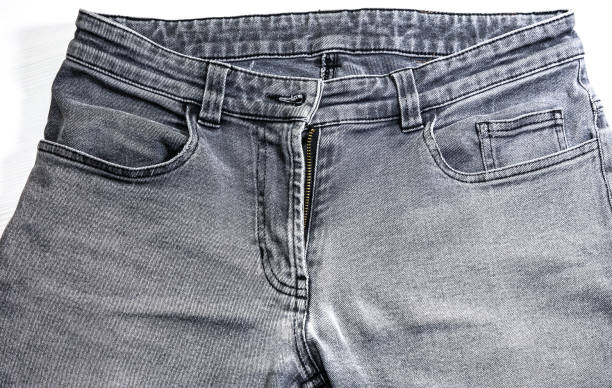 istock Old vintage Gray hipster jeans. Denim Cloth texture background. Natural fabrics textile. 1356794845