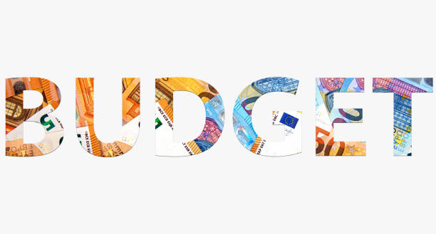 istock word BUDGET from euro banknotes on white background, money texture 1356802799