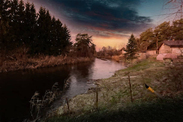 The first frost & sunset in December 2021