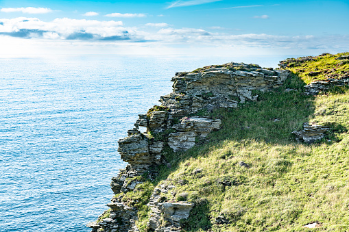 The rocks and cliffs of the Cornish coastline near Tintagel.