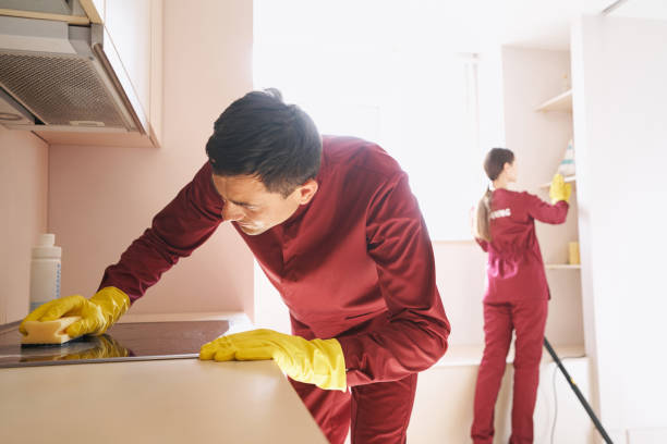 istock Professional janitorial staff doing cleaning in kitchen 1356804997